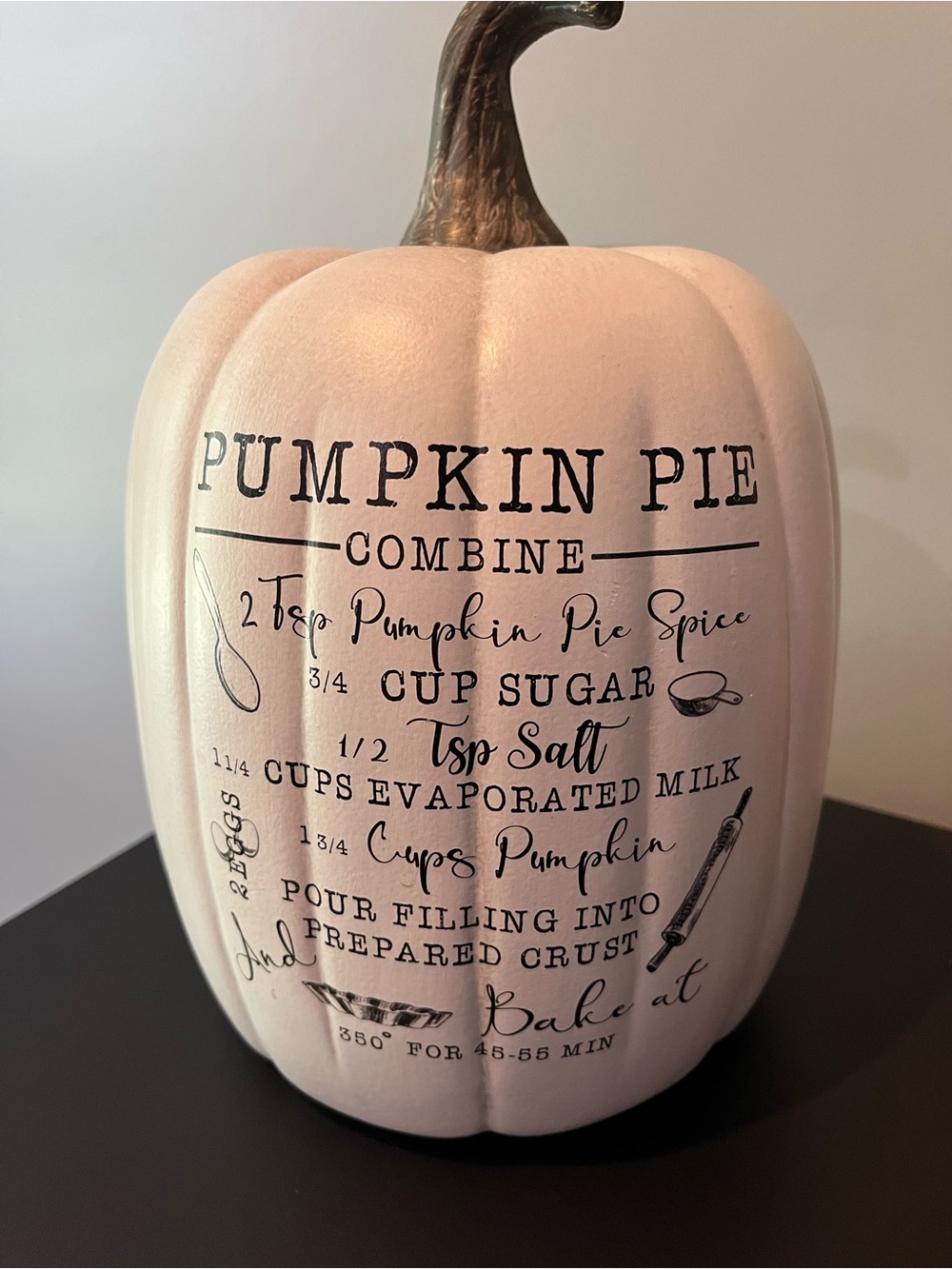 White Pumpkin Pie Recipe Decor Pumpkin